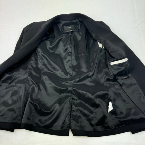 J Crew Italian Wool Blazer Jacket Black Bi Stretch Single Breasted Womens Size 2 - Picture 9 of 16